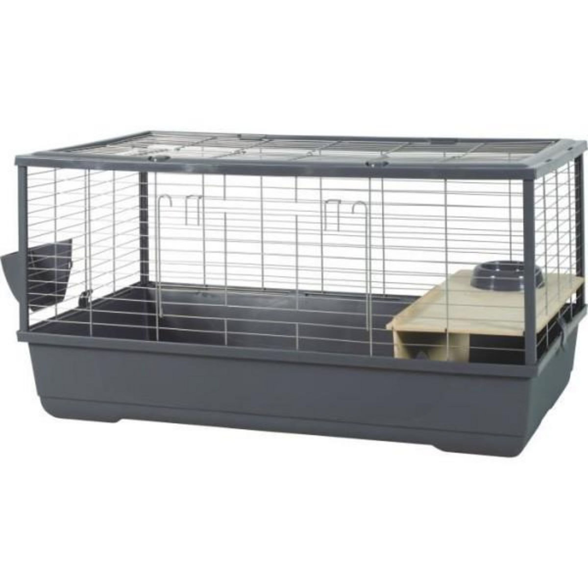 Zolux Cage rongeur - Zolux - Néolife Connect - Pour lapin et cochon d'inde - 101.5 x 54 x 51 cm - Gris