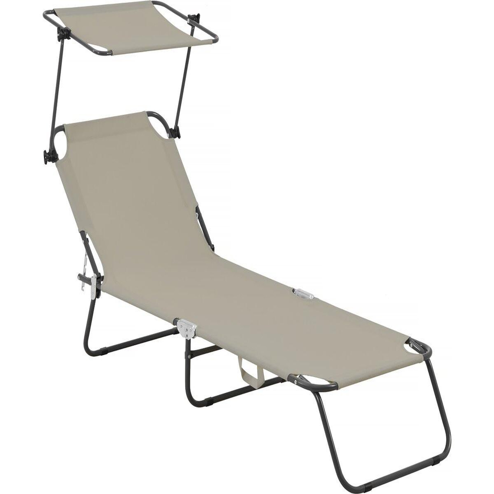 Habitat et Jardin Bain de soleil pliable  lazy  - avec pare soleil - taupe