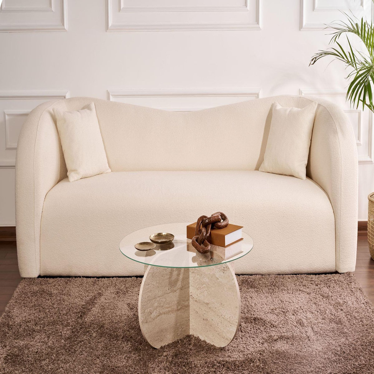 Habitat et Jardin Table basse en bois  Aeris  - 75 x 75 x 35 cm - TravertinTransparent