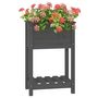 Voir la diapositive 4 : VIDAXL Jardiniere avec etagere Gris 54x34,5x81 cm Bois massif de pin