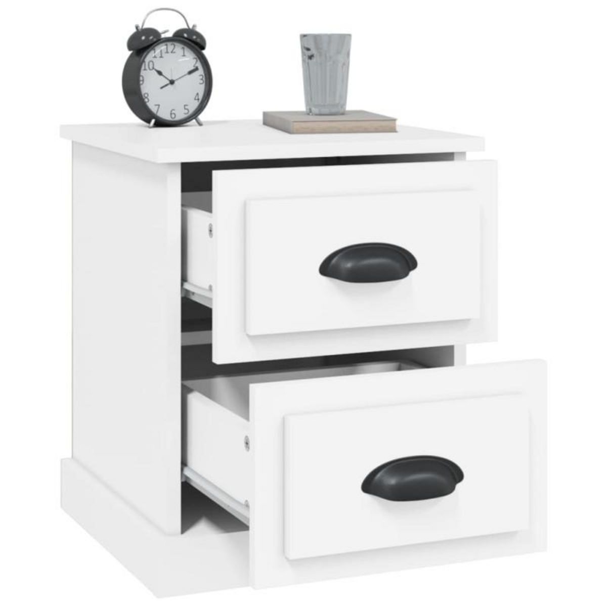VIDAXL Tables de chevet 2 pcs blanc 39x39x47,5 cm bois d ingénierie