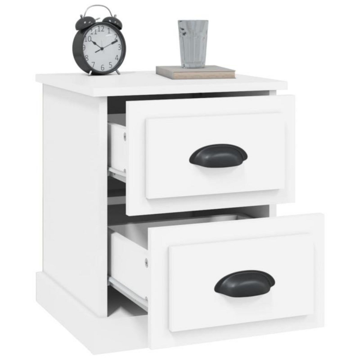 VIDAXL Tables de chevet 2 pcs blanc 39x39x47,5 cm bois d ingénierie