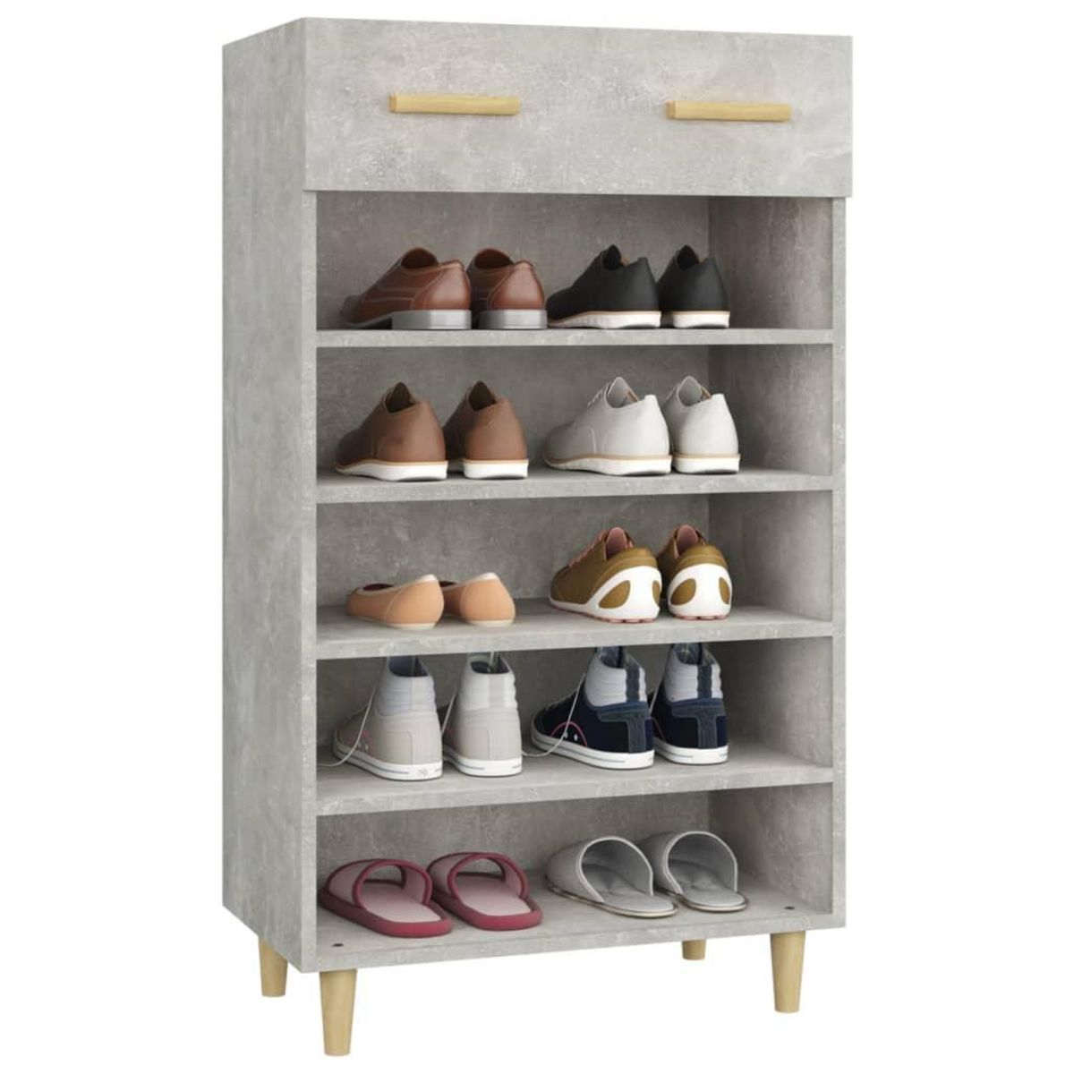 VIDAXL Armoire a chaussures Gris beton 60x35x105 cm Bois d'ingenierie