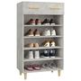 Voir la diapositive 4 : VIDAXL Armoire a chaussures Gris beton 60x35x105 cm Bois d'ingenierie