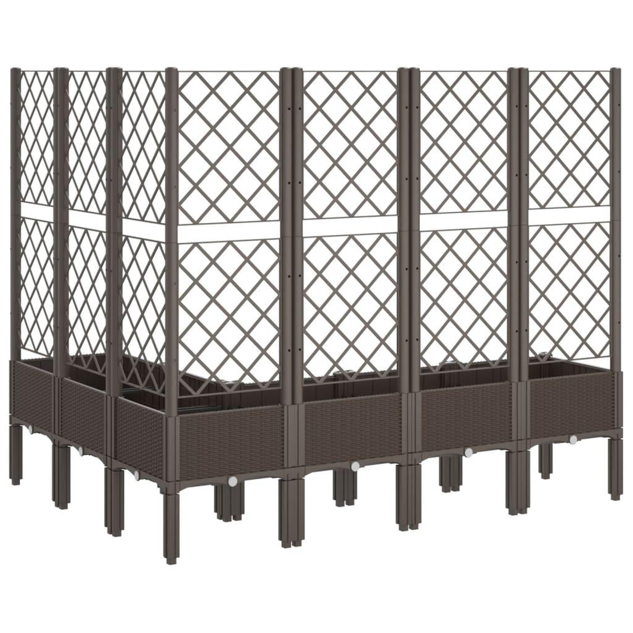 Voir la diapositive 5 : VIDAXL Jardiniere avec treillis marron 160x120x142 cm PP