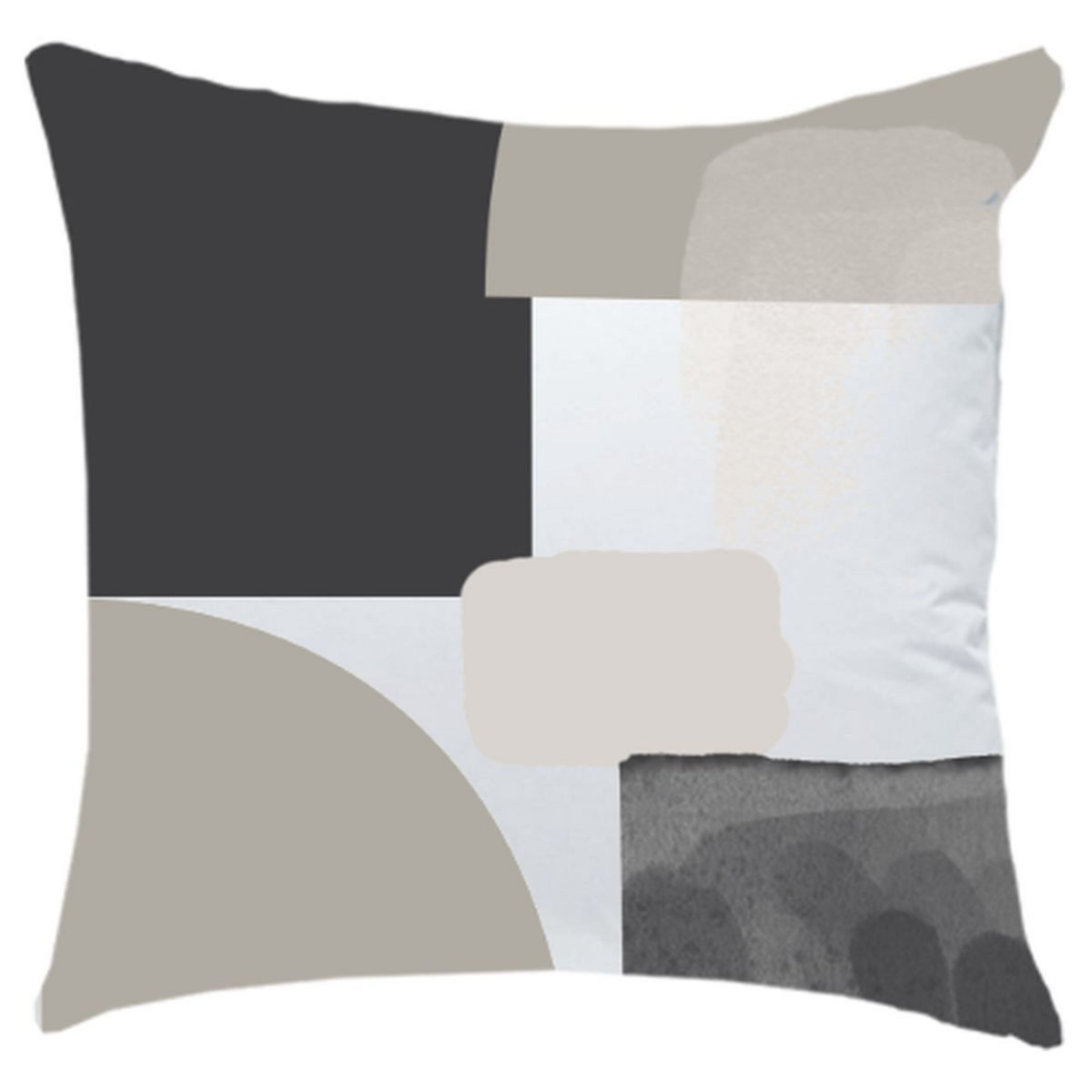 Coussin déco déhoussable en coton motif graphique