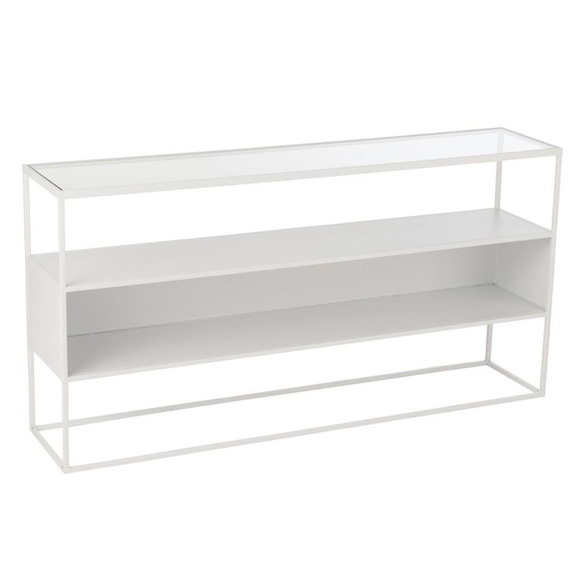 J-LINE Console en métal  maryanne  140cm blanc