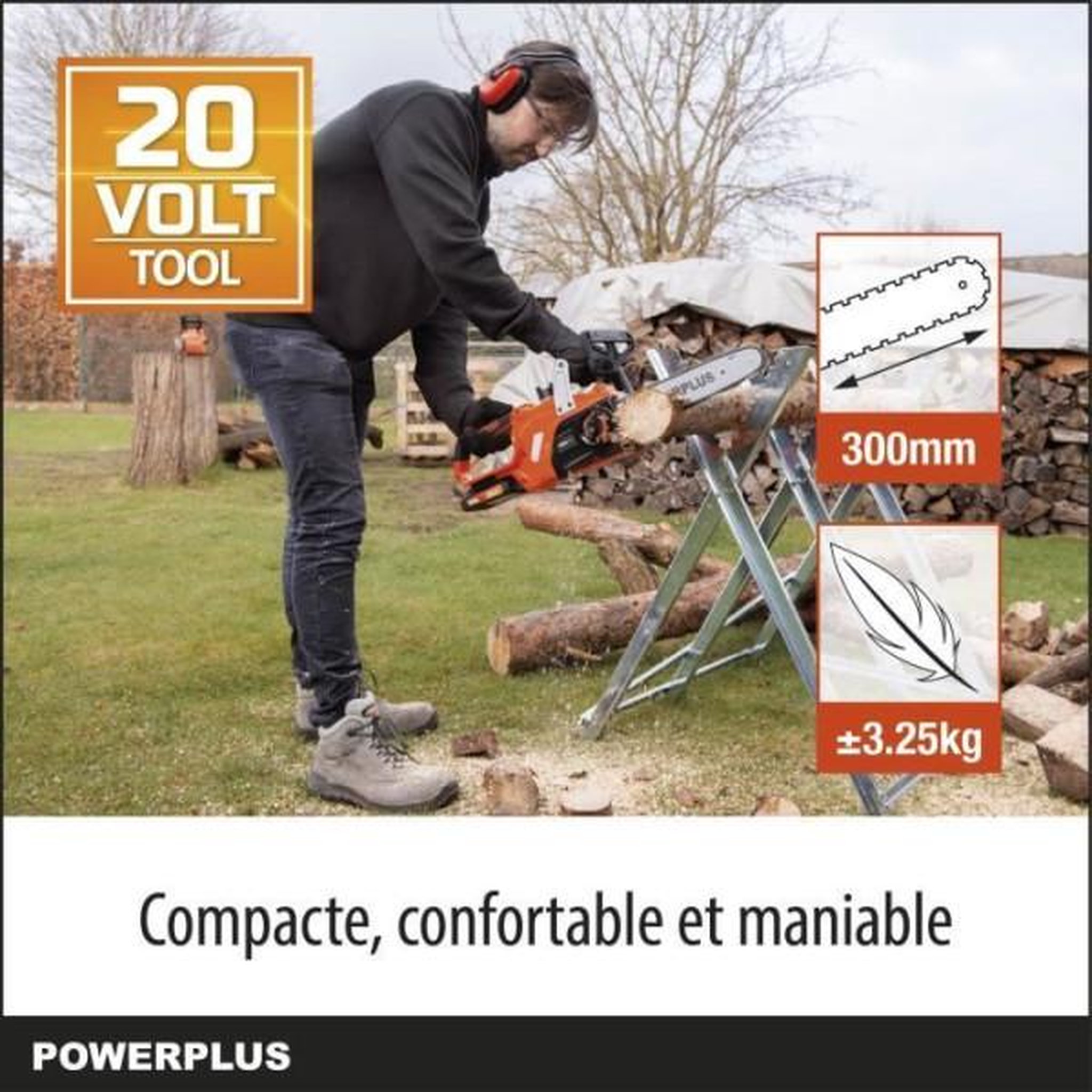Voir la diapositive 5 : MARKET24 Tronçonneuse a batterie 20 volts 30cm