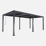 SWEEEK Pergola bioclimatique aluminium et acier lames orientables 6x3m Palace. Coloris disponibles : Beige, Blanc, Noir, Gris