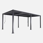 SWEEEK Pergola bioclimatique aluminium et acier lames orientables 6x3m Palace. Coloris disponibles : Gris, Noir, Blanc, Beige