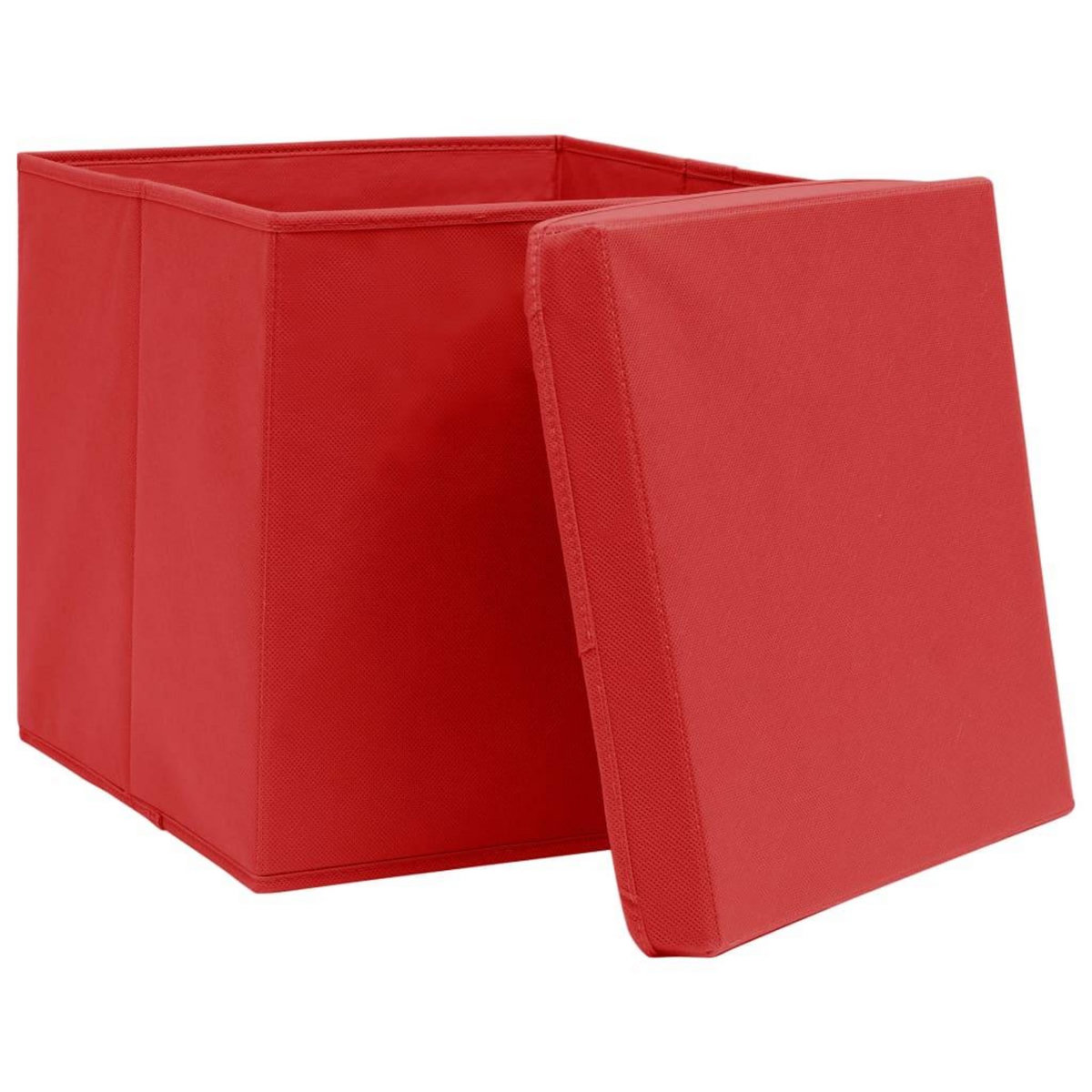 VIDAXL Boîtes de rangement avec couvercles 10 pcs 28x28x28 cm Rouge