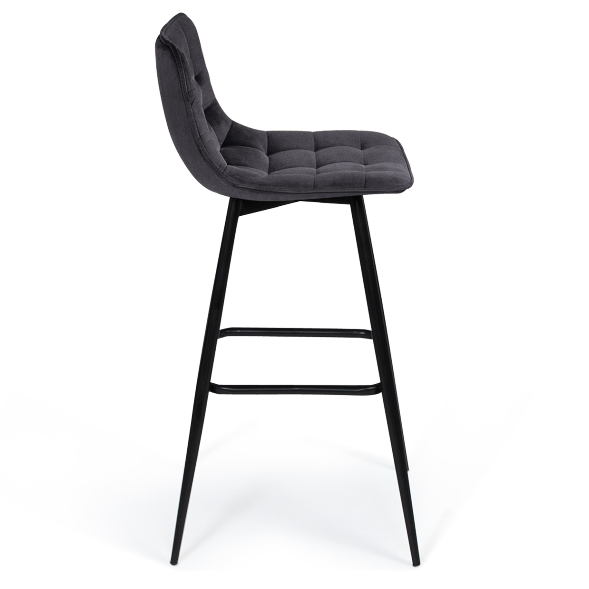 Voir la diapositive 5 : ID MARKET Lot de 4 tabourets de bar mady en velours mix color bleu, gris clair, gris foncé, jaune