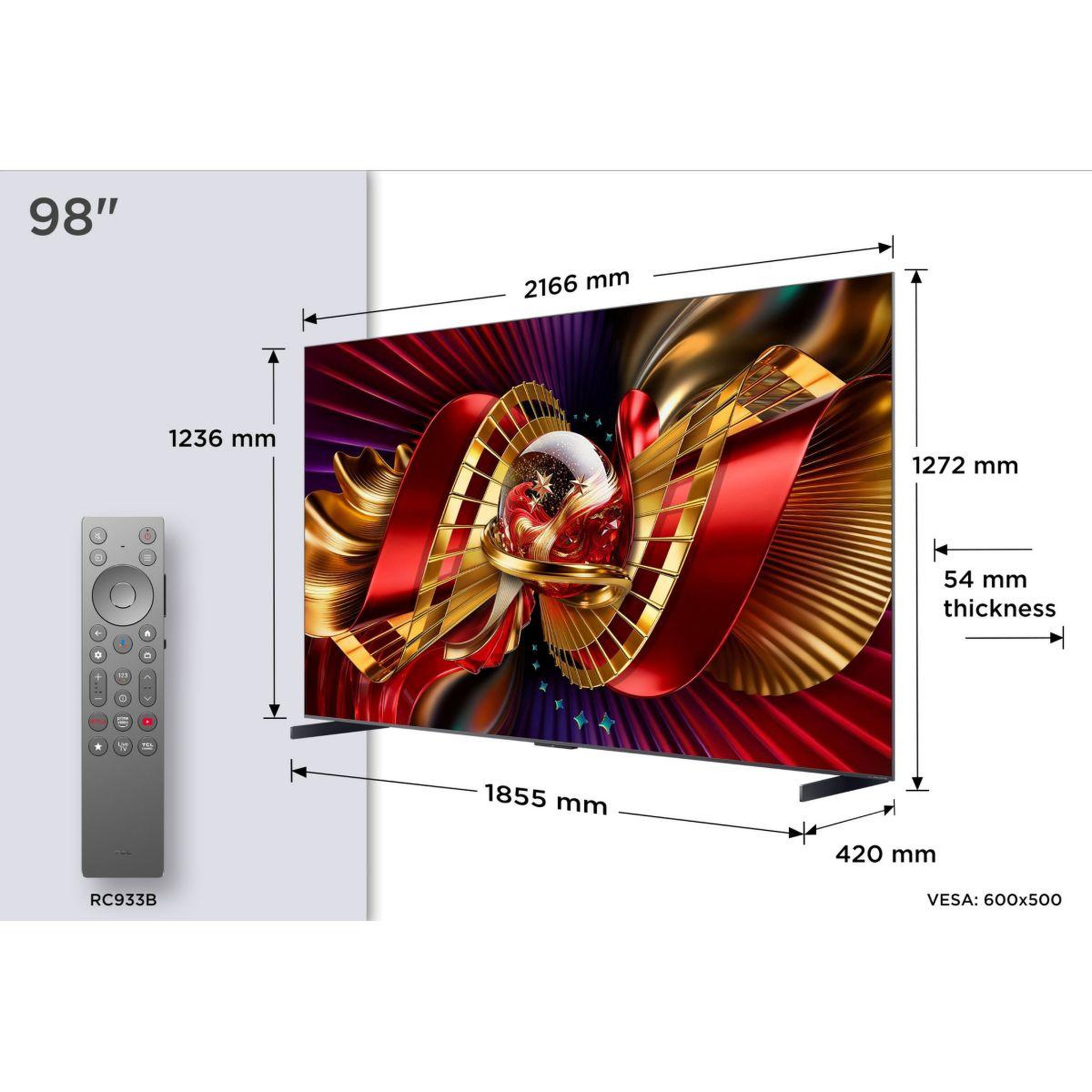 Voir la diapositive 4 : TCL Tv mini led 98c89l (2026) 98  (248 cm) - 144 hz, système sonore bang & olufsen
