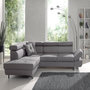 Voir la diapositive 3 : BEST MOBILIER Lisbona - canapé d'angle gauche convertible - 5 places - avec têtières