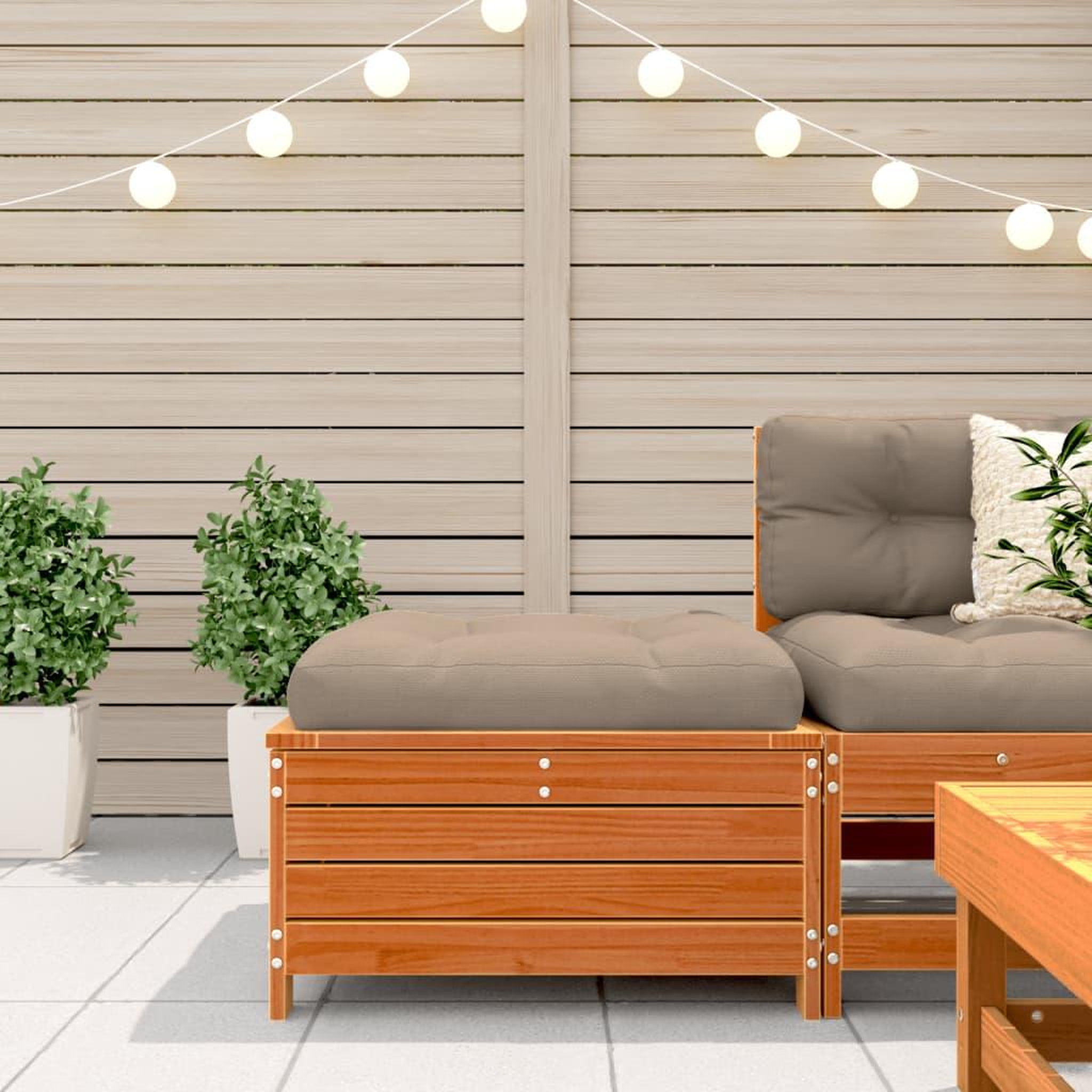 Voir la diapositive 3 : VIDAXL Repose-pied de jardin cire marron 62x63,5x32 cm bois pin massif