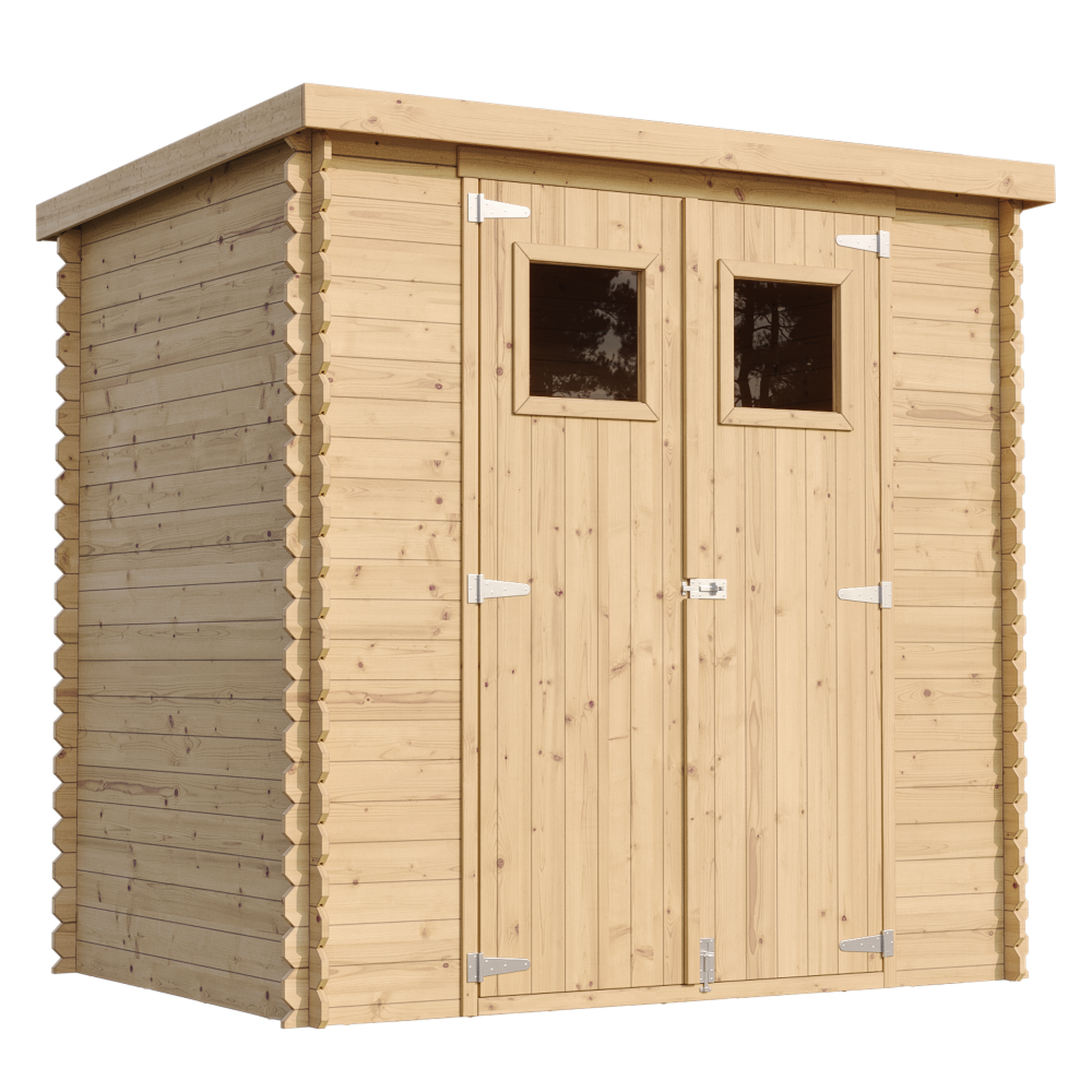 Voir la diapositive 1 : TIMBELA Abri de Jardin en Bois 2,22 m², Cabanon Jardin Exterieur à Outils et Velo avec Fenêtres M311