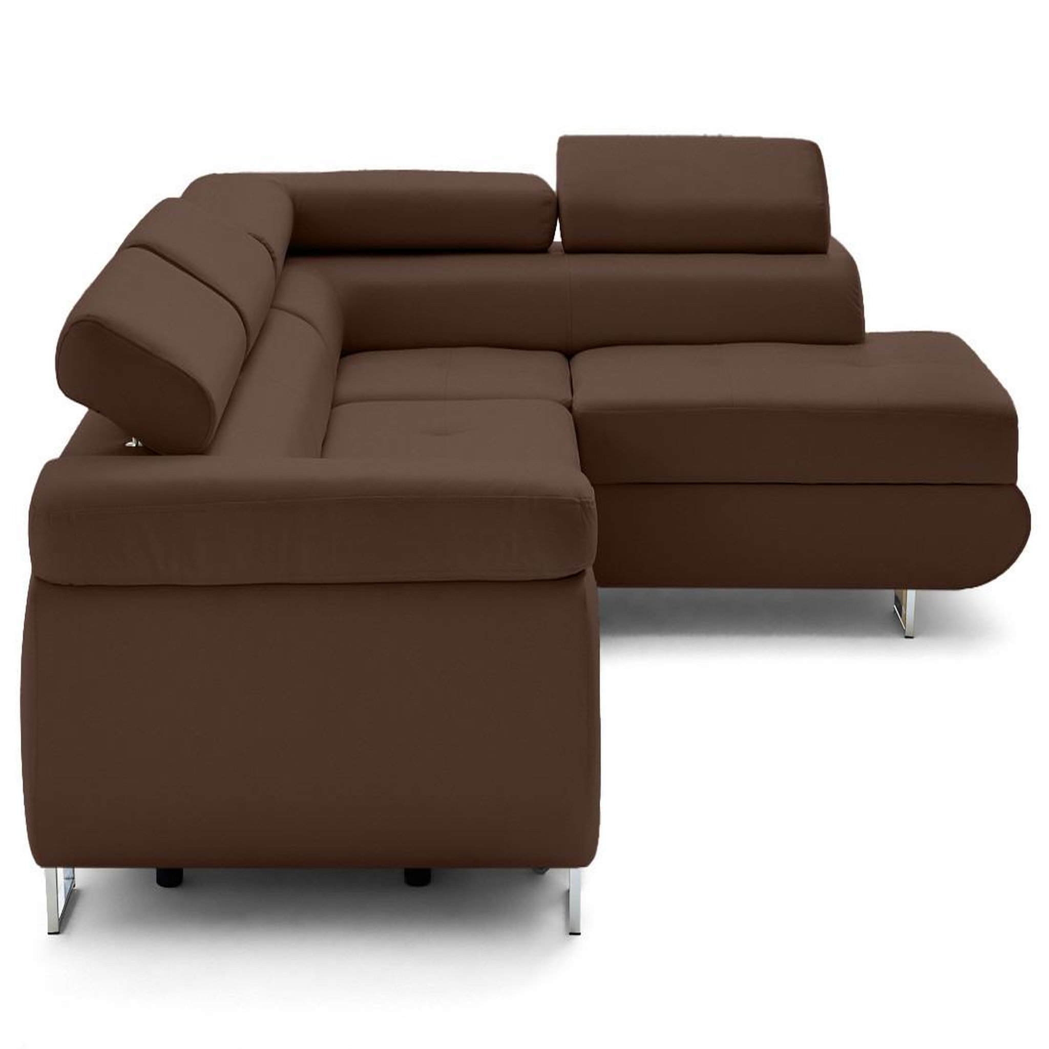 Voir la diapositive 3 : LISA DESIGN Zaria - canapé d'angle droit 5 places convertible avec coffre et têtières en simili