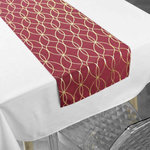 Paris Prix Nappe & Chemin de Table  Elipsa  140x250cm Blanc & Rouge