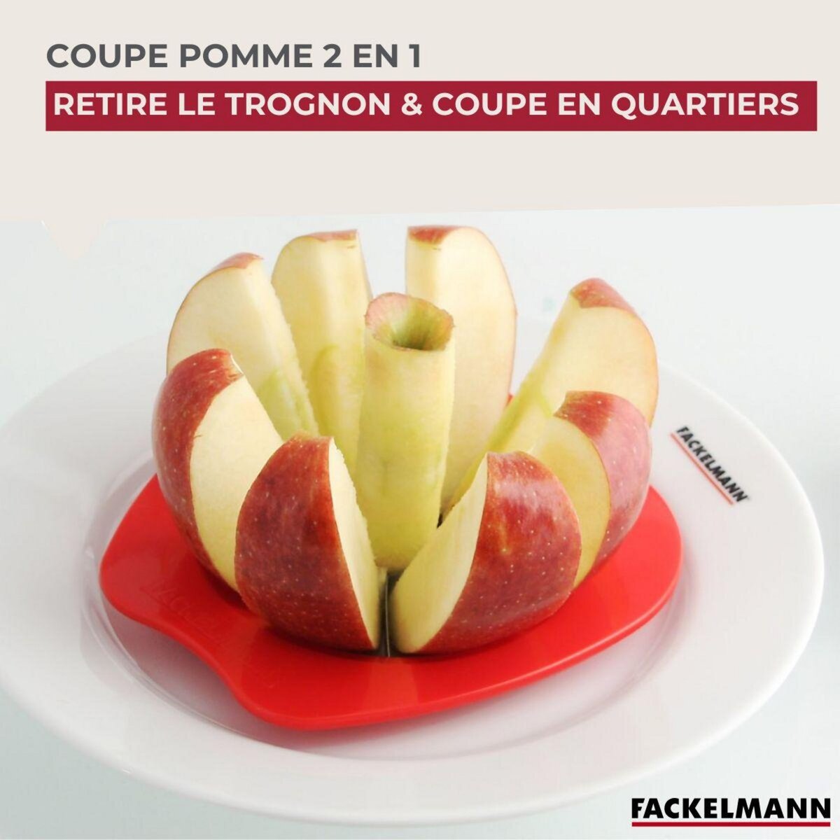 Fackelmann Coupe pomme en 8 morceaux couleur aléatoire Fackelmann Colors Edition