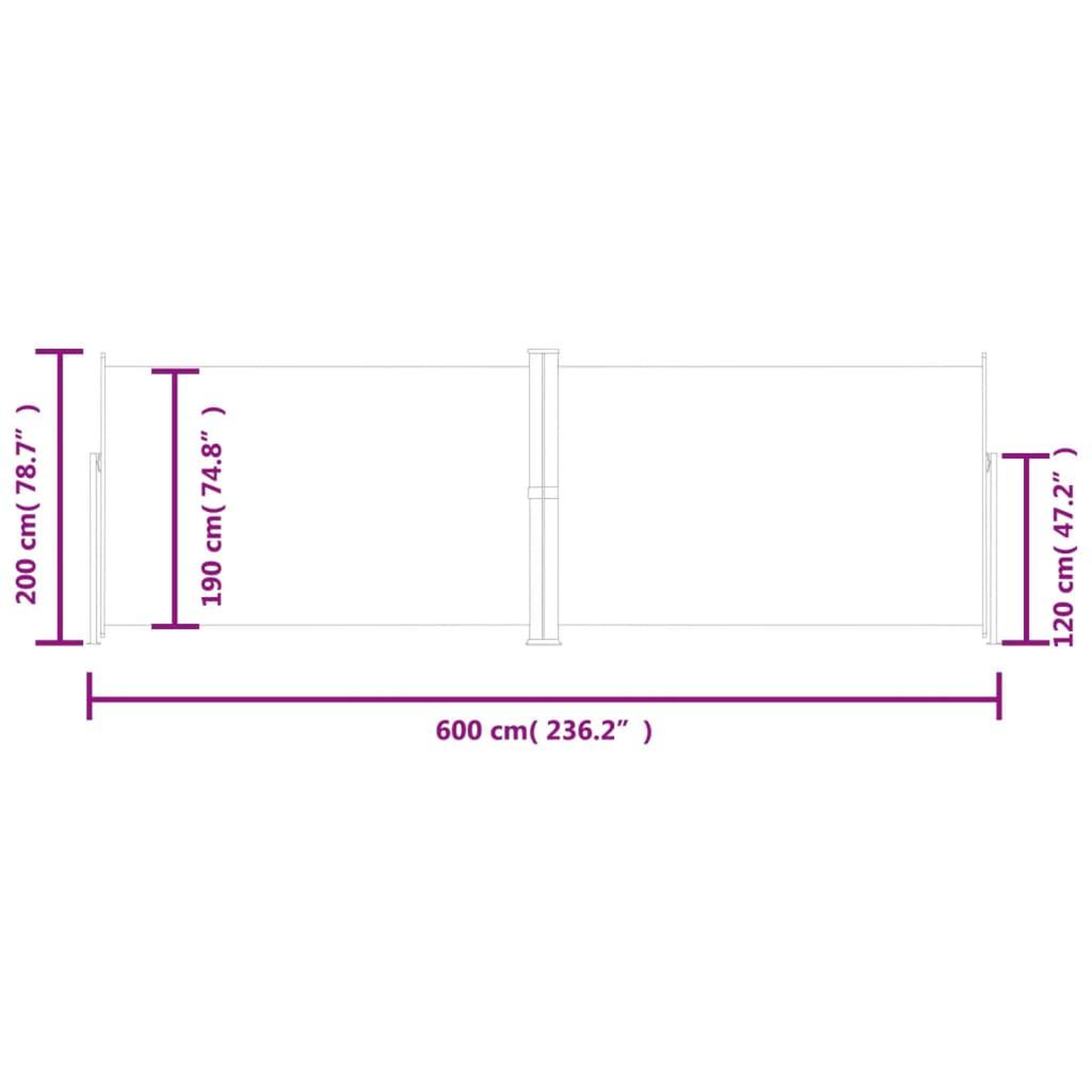 Voir la diapositive 6 : VIDAXL Auvent lateral retractable Bleu 200x600 cm