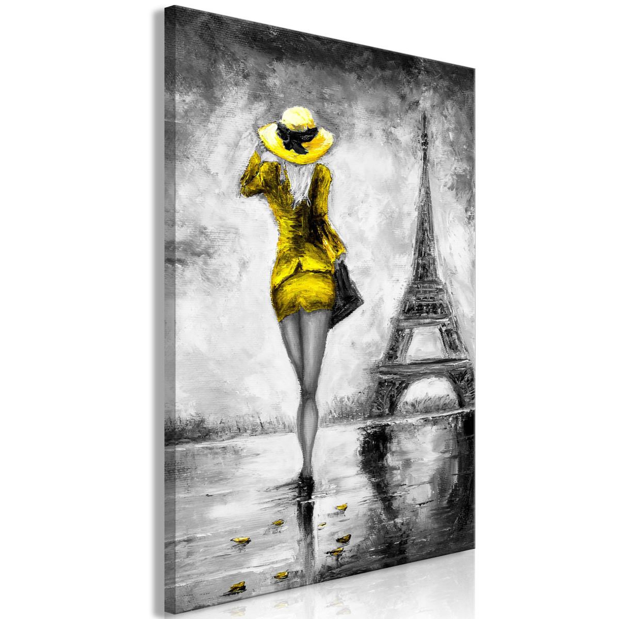 Paris Prix Tableau imprimé  parisian woman yellow. Coloris disponibles : Multicolore