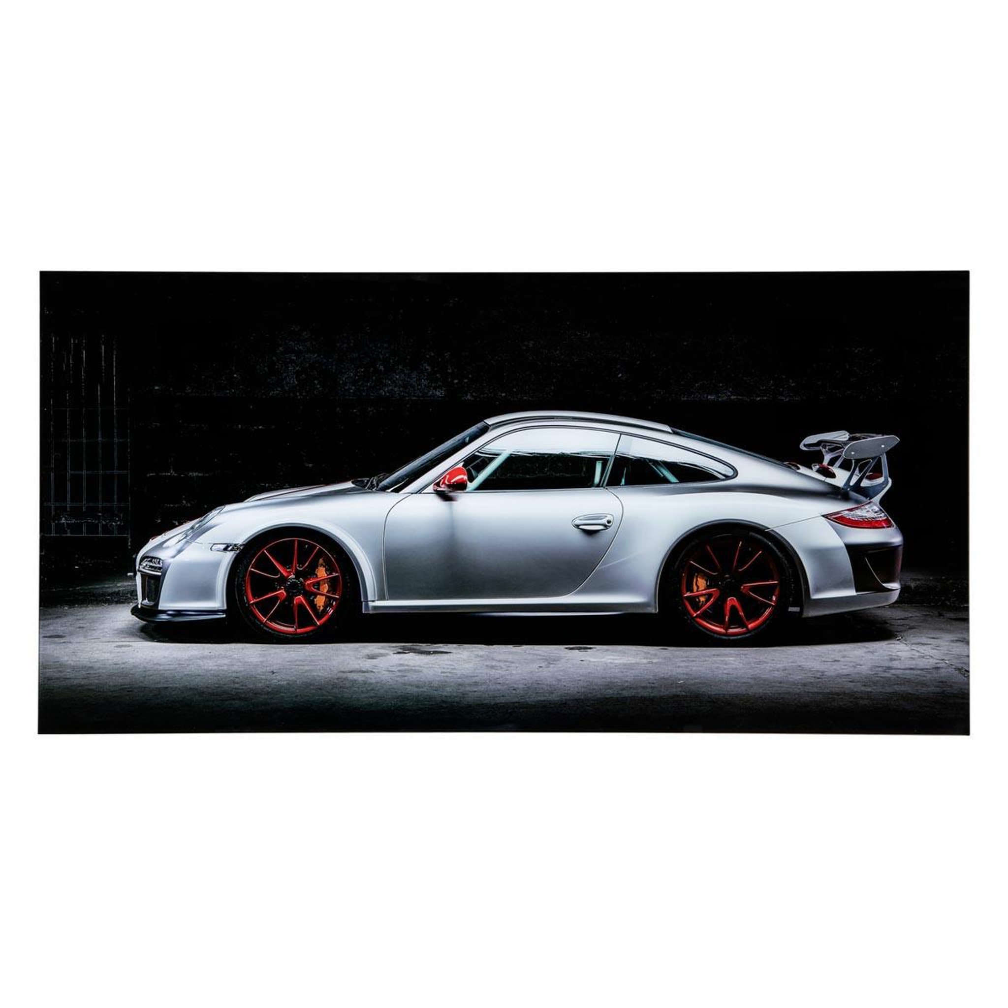 J-LINE Tableau déco en verre  voiture  60x120cm gris