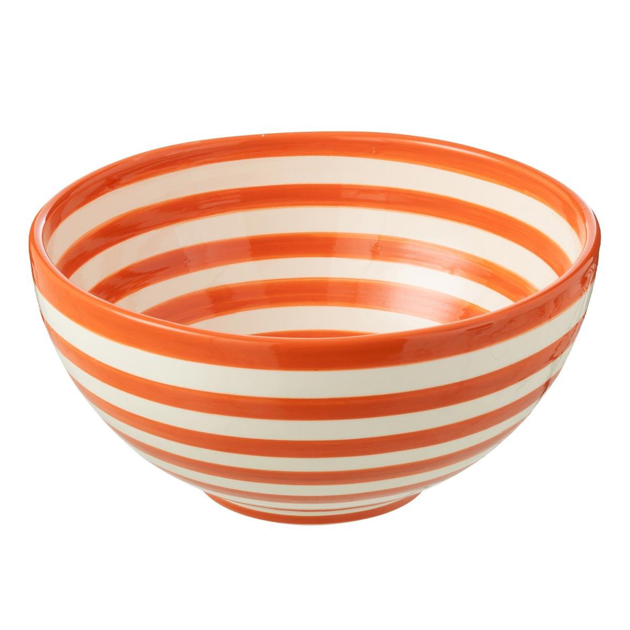 J-LINE Saladier en céramique  granada rayure  28cm orange