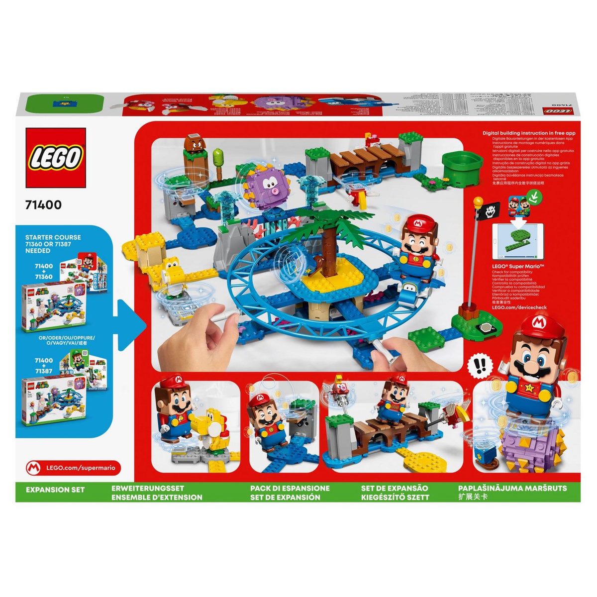 LEGO Super Mario 71400 Set d&rsquo;Extension La Plage Du Maxi-Oursin, Jeu de Construction