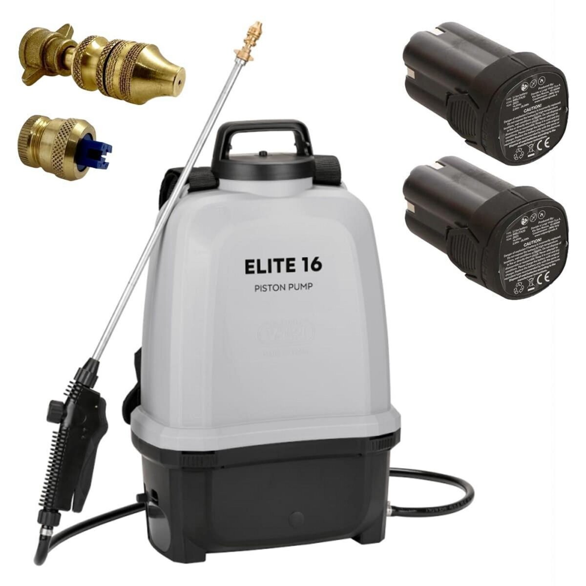 ORIGINALE VOLPI Pulverisateur Électrique à Batterie 16L 8 Bar 2 Batteries Lithium Chargeur Végetaux Toiture VOLPI