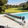 LINXOR Enrouleur de bâche à bulles pour piscine extensible de 1 m à 6 m + Système d'attache