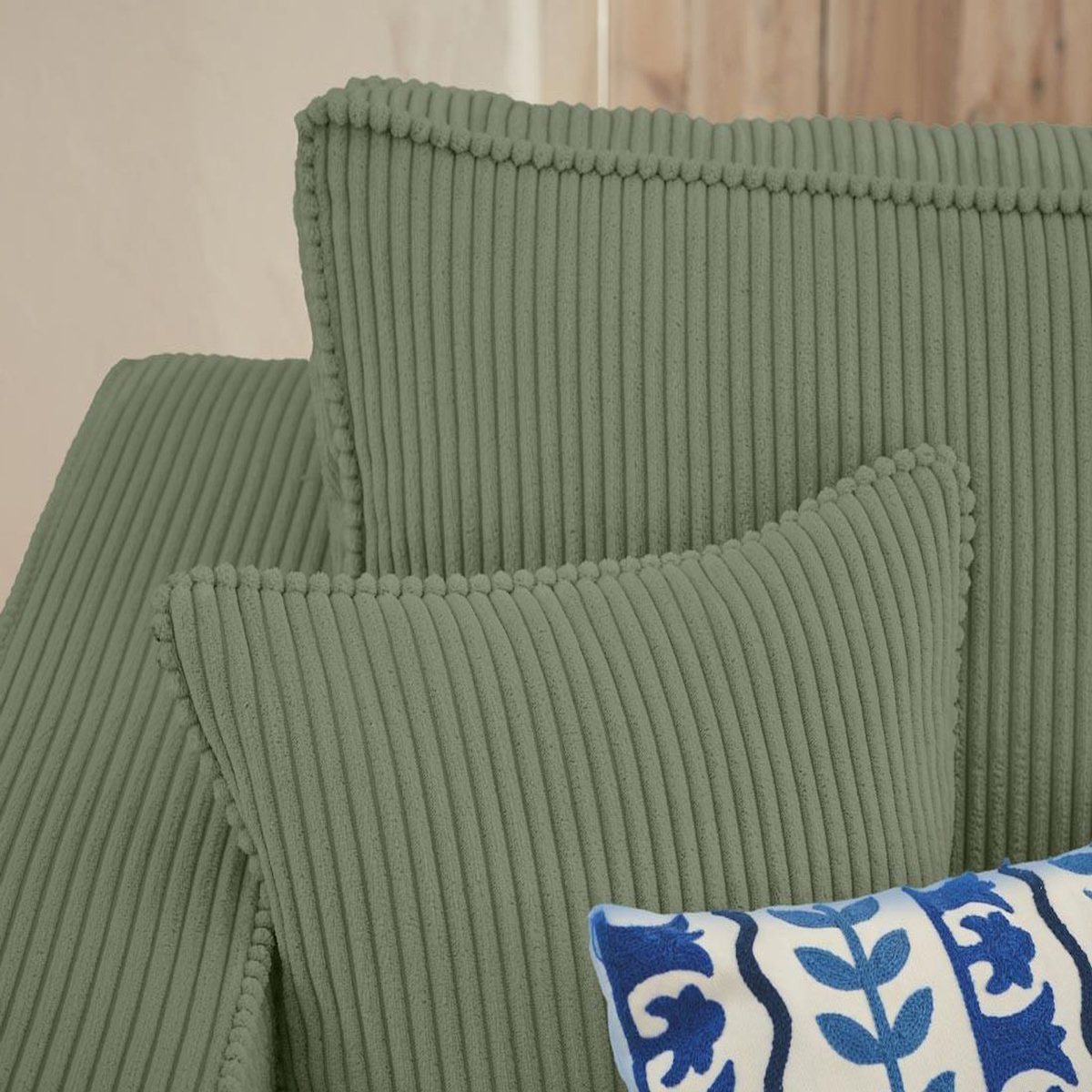 BEST MOBILIER Topaze - canapé panoramique en u - 7 places - convertible avec coffre - en velours côtelé