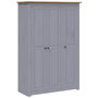 Voir la diapositive 2 : VIDAXL Garde-robe 3 portes Gris 118x50x171,5 cm Pin Assortiment Panama
