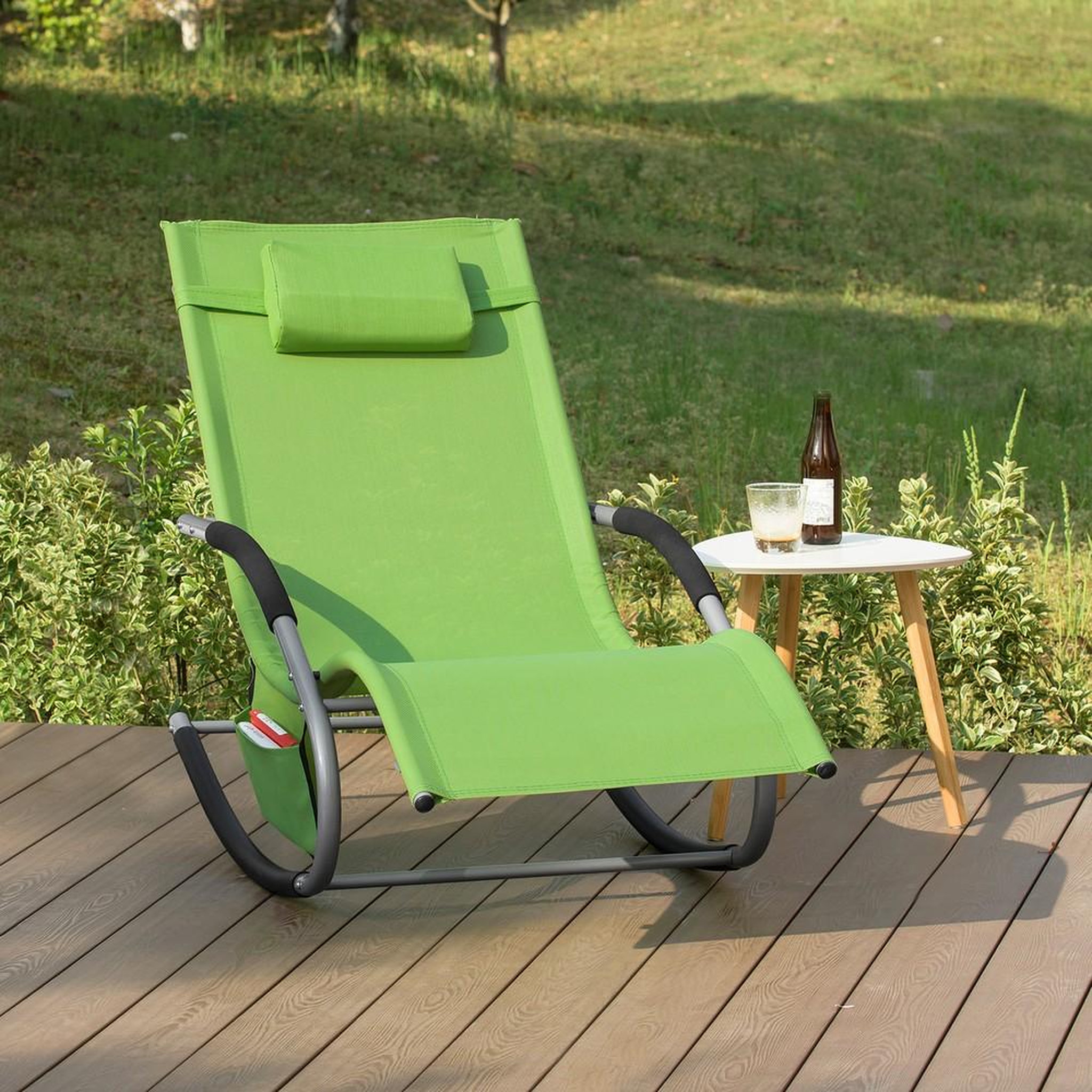 Voir la diapositive 2 : SOBUY SoBuy - Fauteuil À Bascule De Jardin pliable - Moderne - OGS28