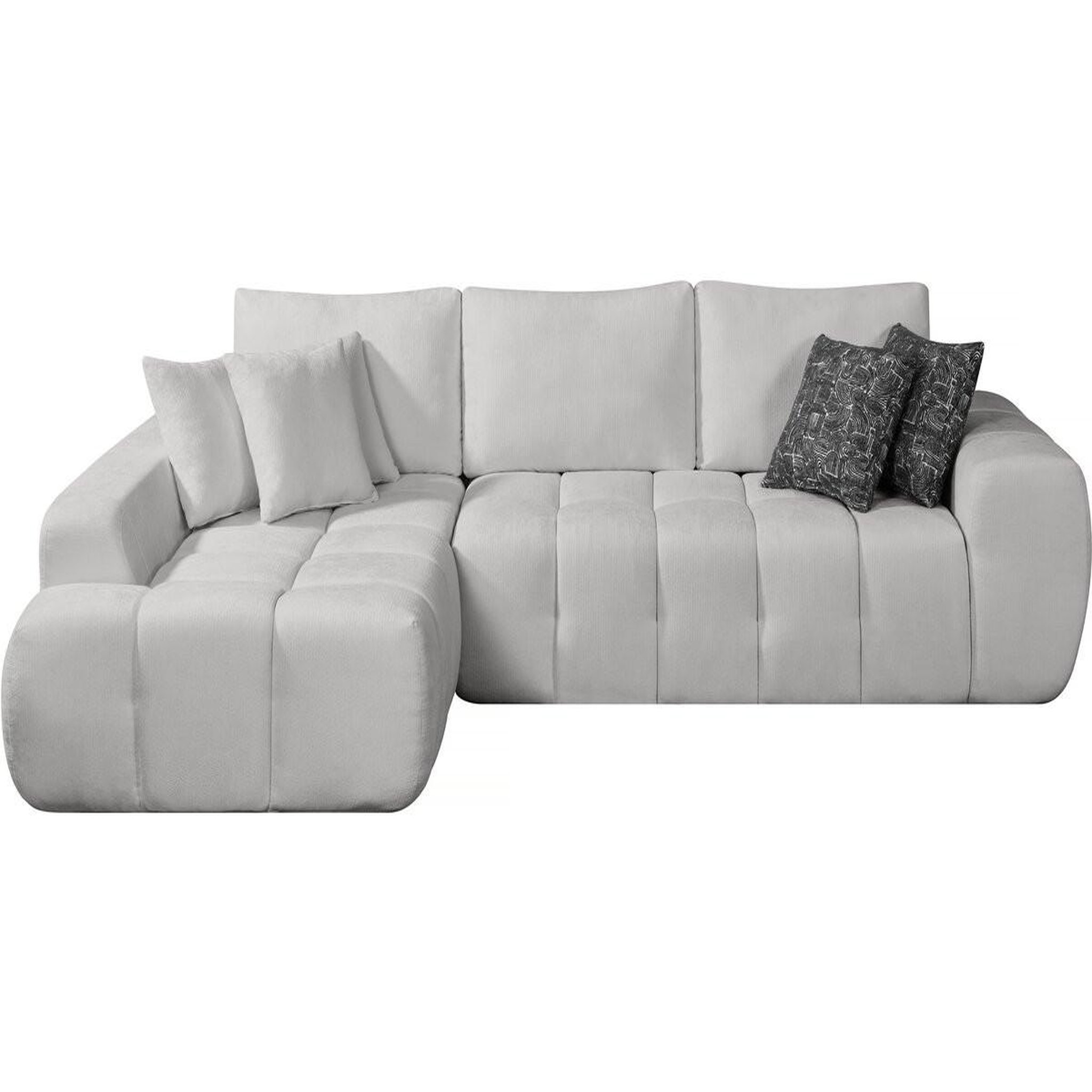 Habitat et Jardin Canapé d'angle gauche en tissu style bubble  sidonie  - 4 places - gris