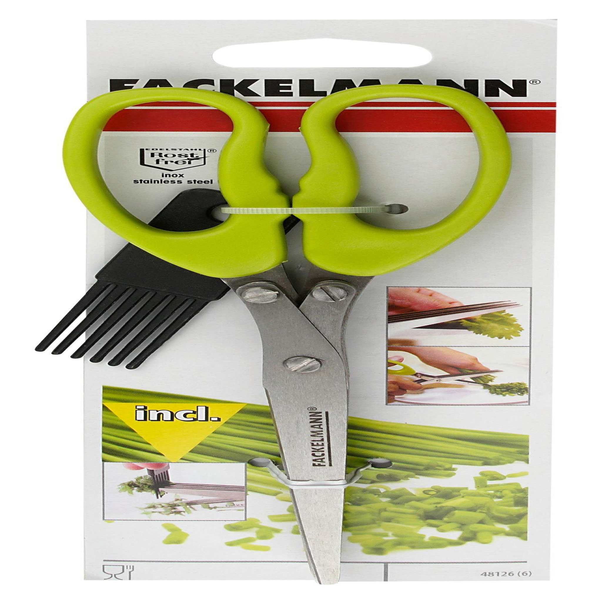 Voir la diapositive 4 : Fackelmann Set de 2 ciseaux pour herbes aromatiques en plastique et inox fackelmann basic