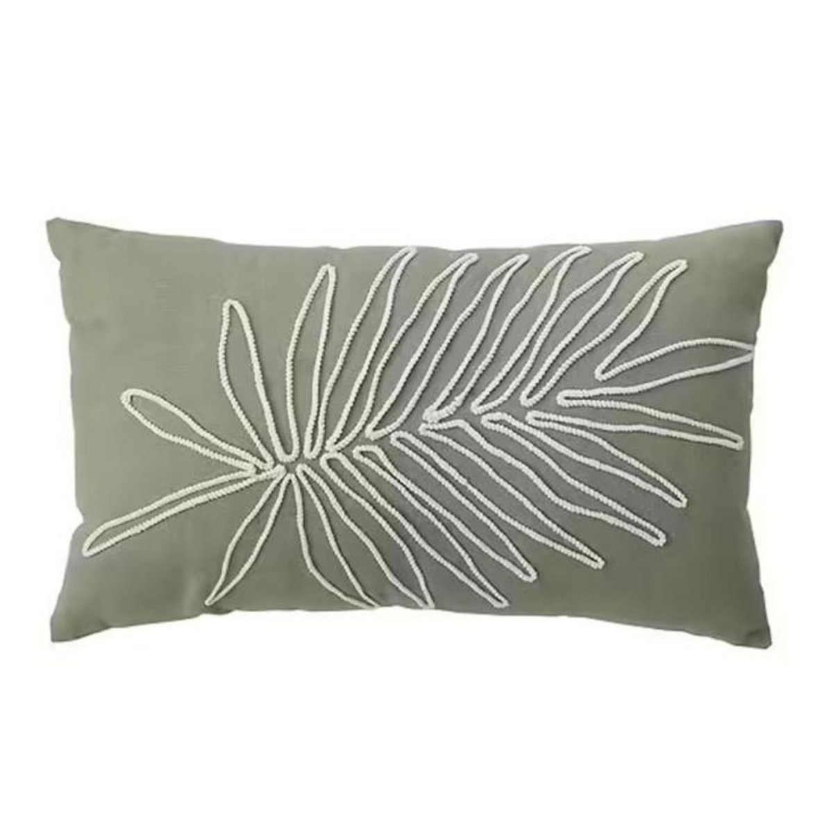 Paris Prix Coussin Déco Brodé  Mambo  30x50cm Vert Olive