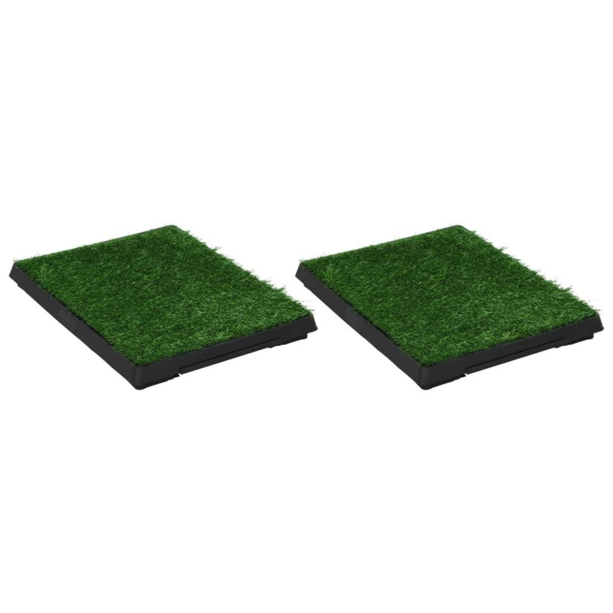 VIDAXL Tapis pour animaux 2 pcs avec plateau et gazon artificiel Vert