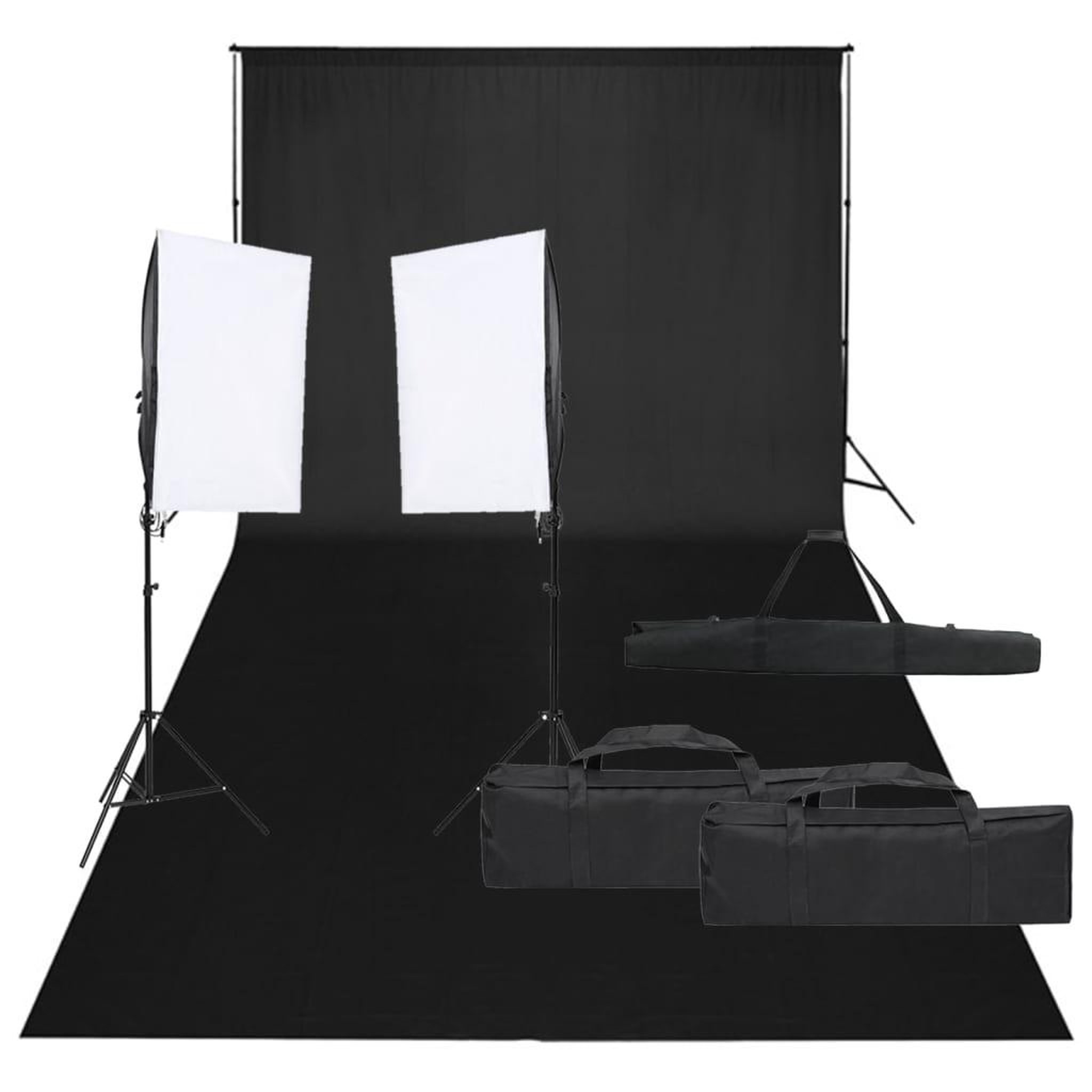 VIDAXL Kit de studio photo avec eclairage et toile de fond