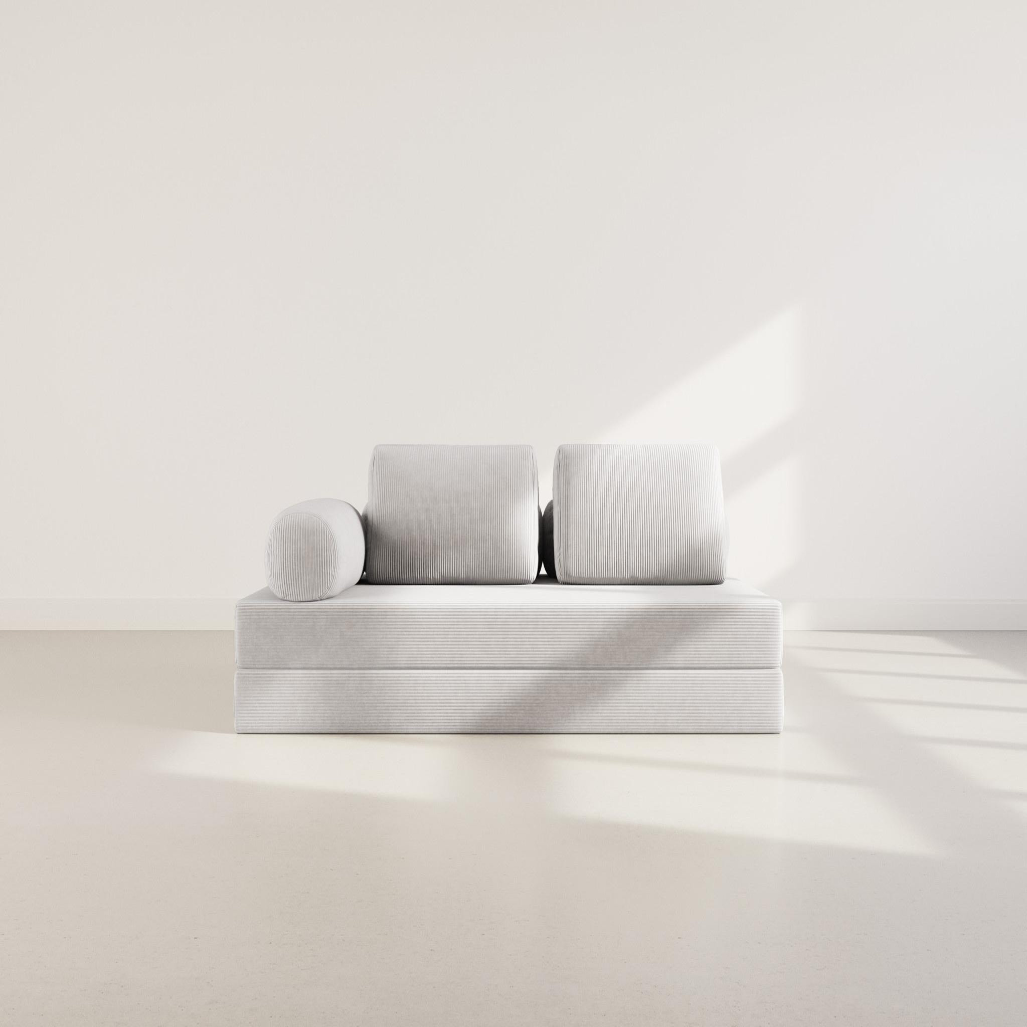 Voir la diapositive 2 : LISA DESIGN Lonny - canapé 3 places convertible en velours côtelé