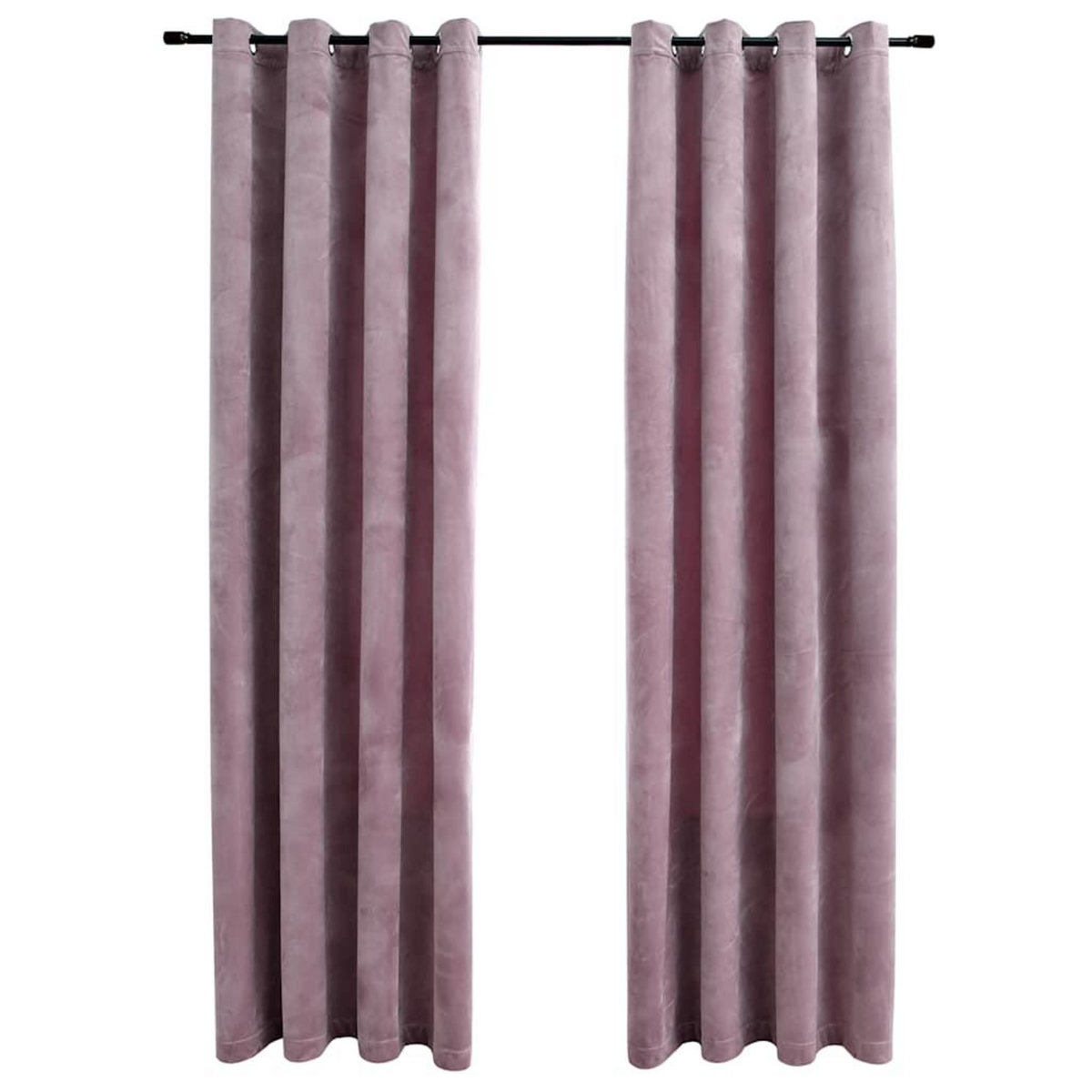 VIDAXL Rideaux occultants avec anneaux 2 pcs Velours Rose 140x175 cm