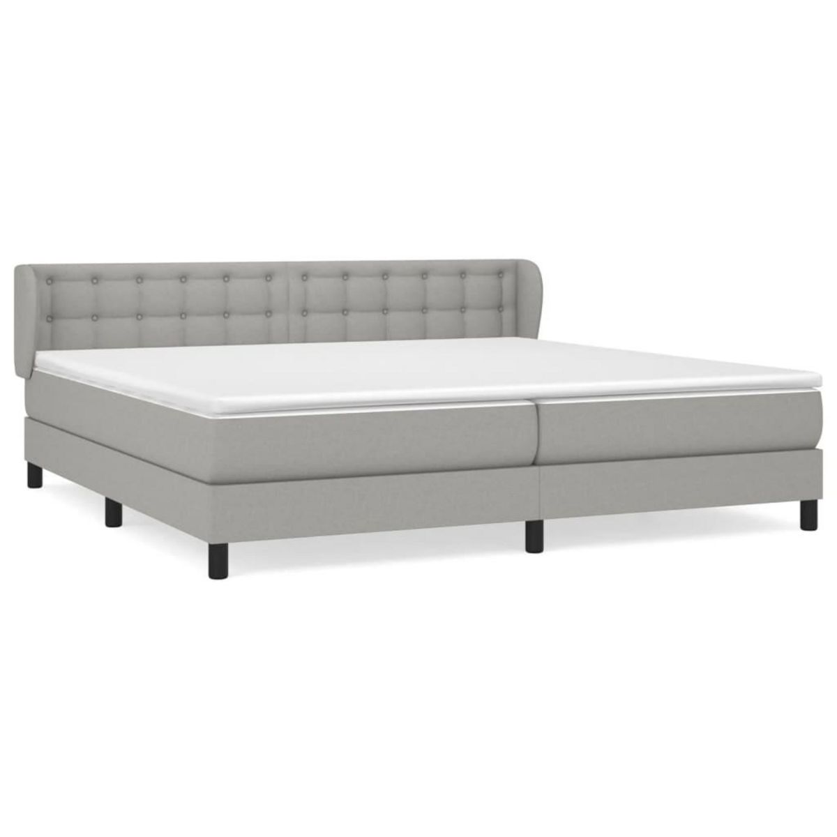 VIDAXL Sommier a lattes de lit avec matelas Gris clair 200x200cm Tissu