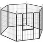 Voir la diapositive 1 : PAWHUT Parc enclos chien modulable pliable 6 panneaux H.100cm porte verrouillable acier époxy anthracite