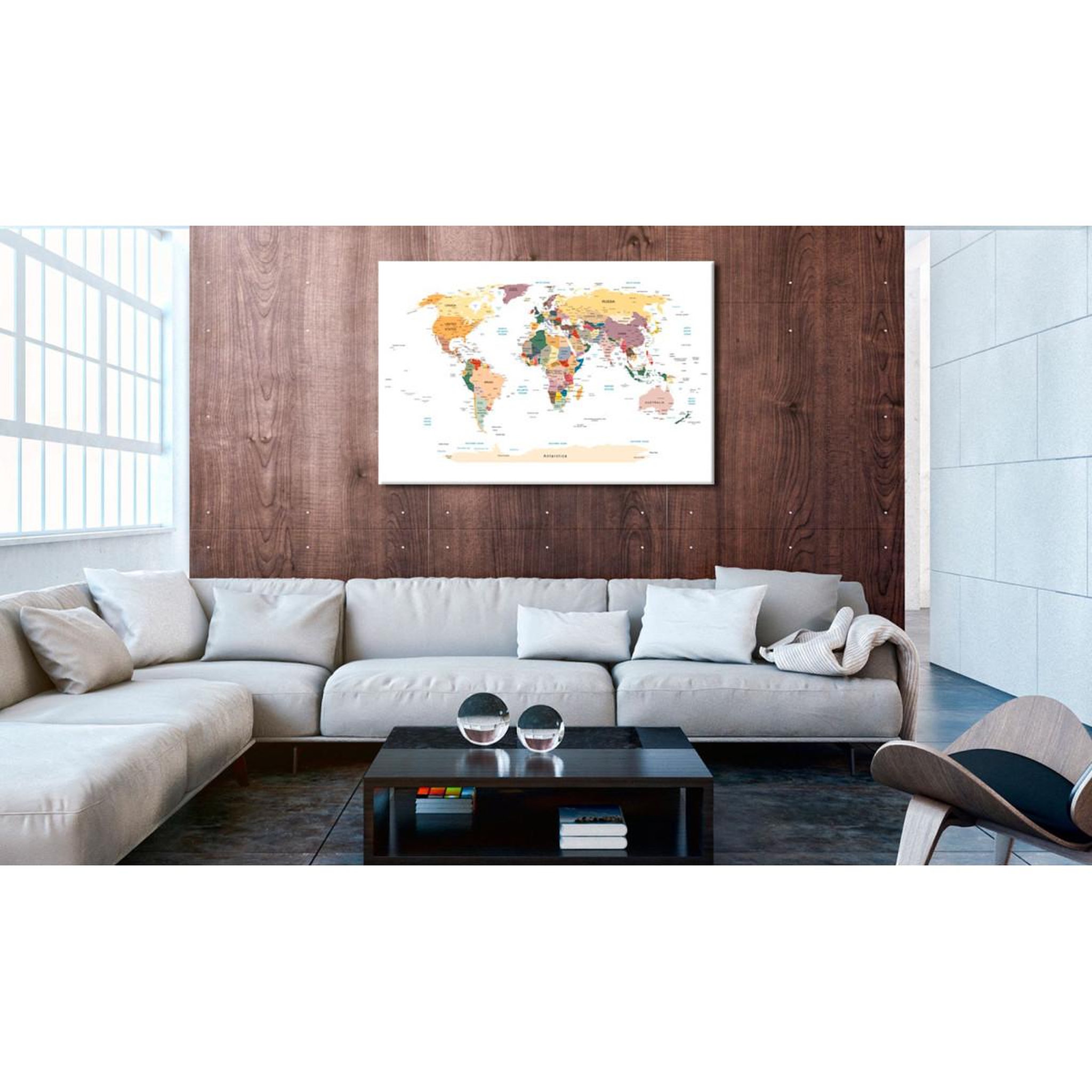 Voir la diapositive 2 : Paris Prix Tableau Imprimé  World Map : Travel Around the World