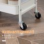 Voir la diapositive 6 : HOMCOM Desserte de cuisine chariot de service 2 étagères tiroir plateau aspect bois clair acier PP blanc