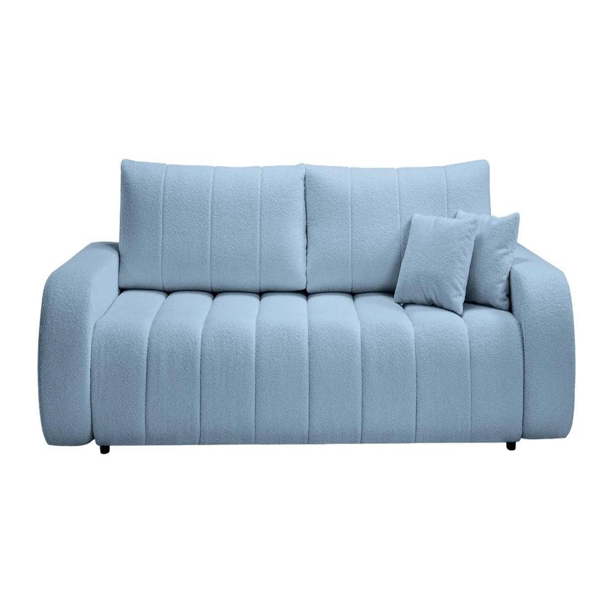 Voir la diapositive 1 : CASANOVA PARIS Celeste - canapé droit convertible tissu bouclette 3 places