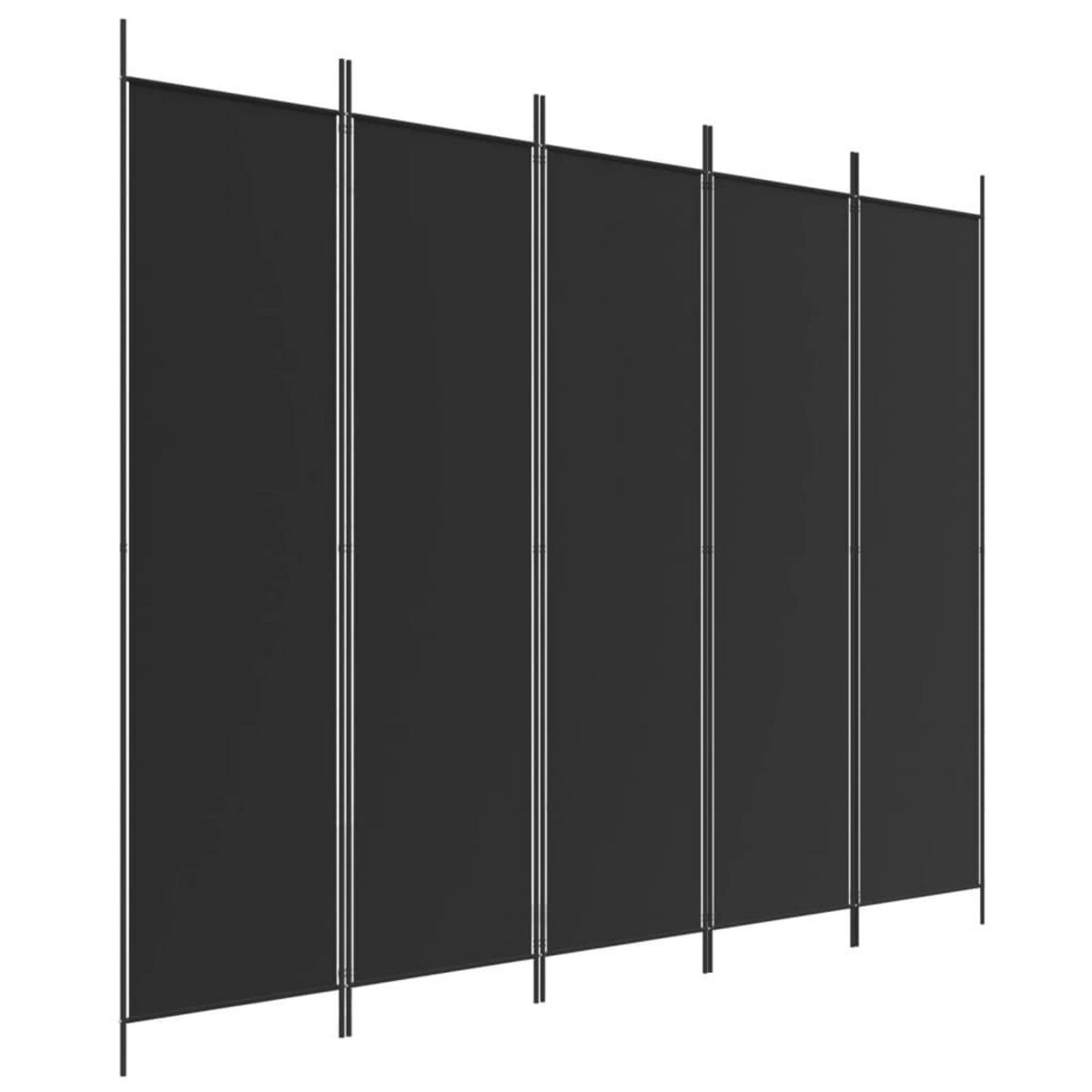 VIDAXL Cloison de separation 5 panneaux Noir 250x200 cm Tissu