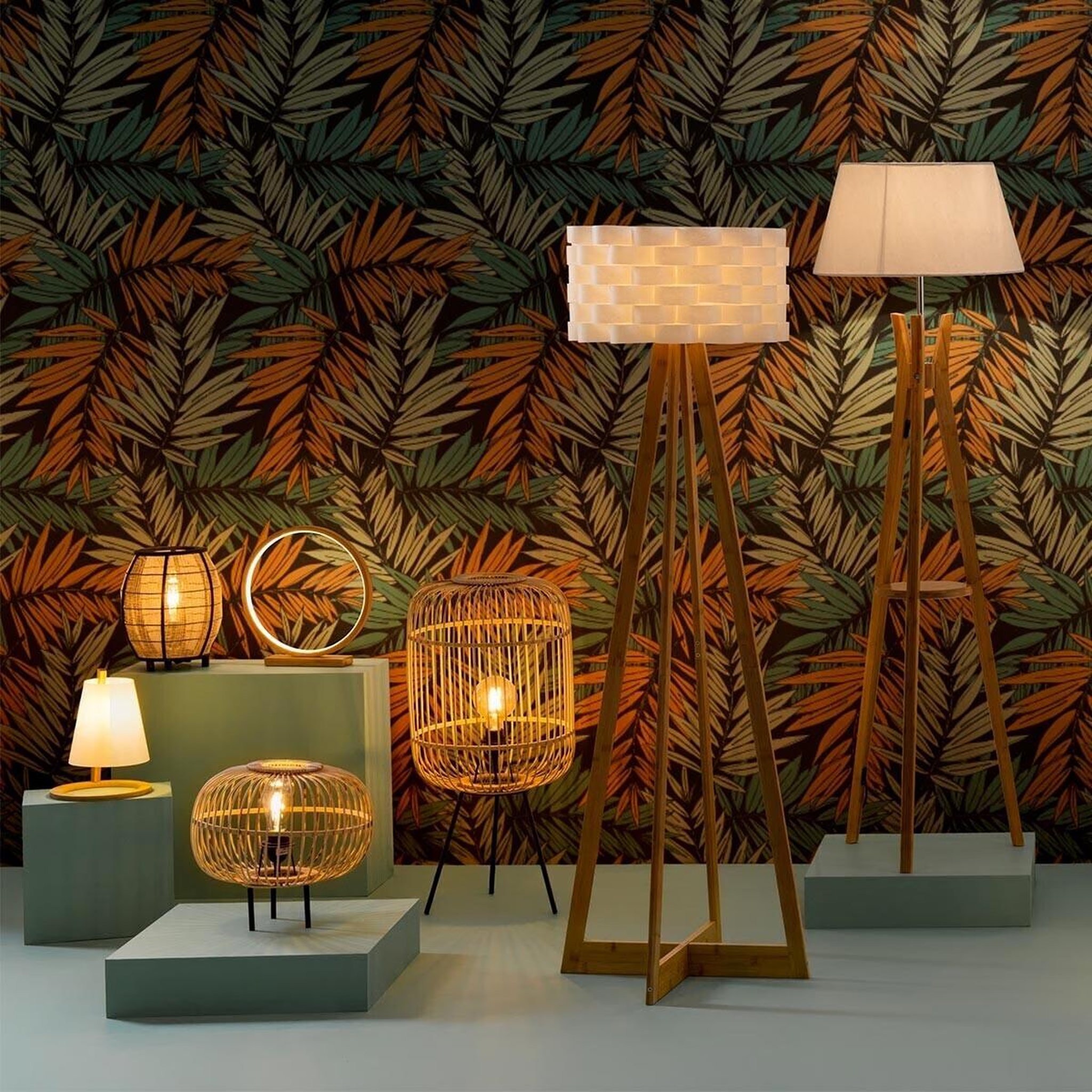 Voir la diapositive 4 : ATMOSPHERA Lampe à poser LED en bambou Stela - H. 32 cm - Marron