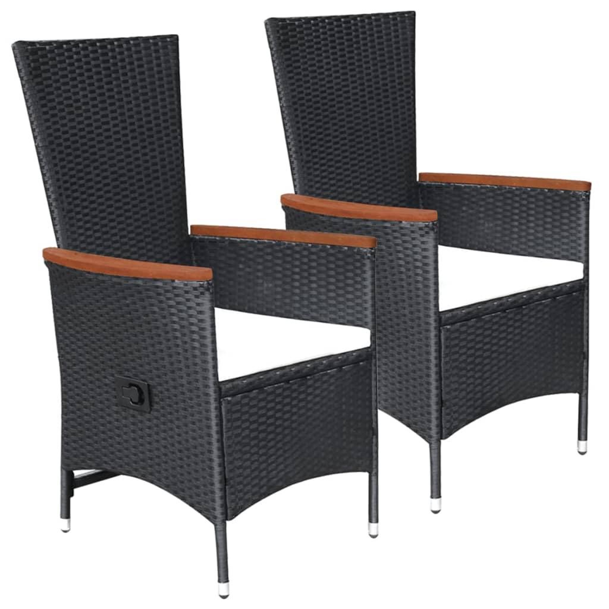 Voir la diapositive 2 : VIDAXL Ensemble a manger de jardin 3 pcs Noir
