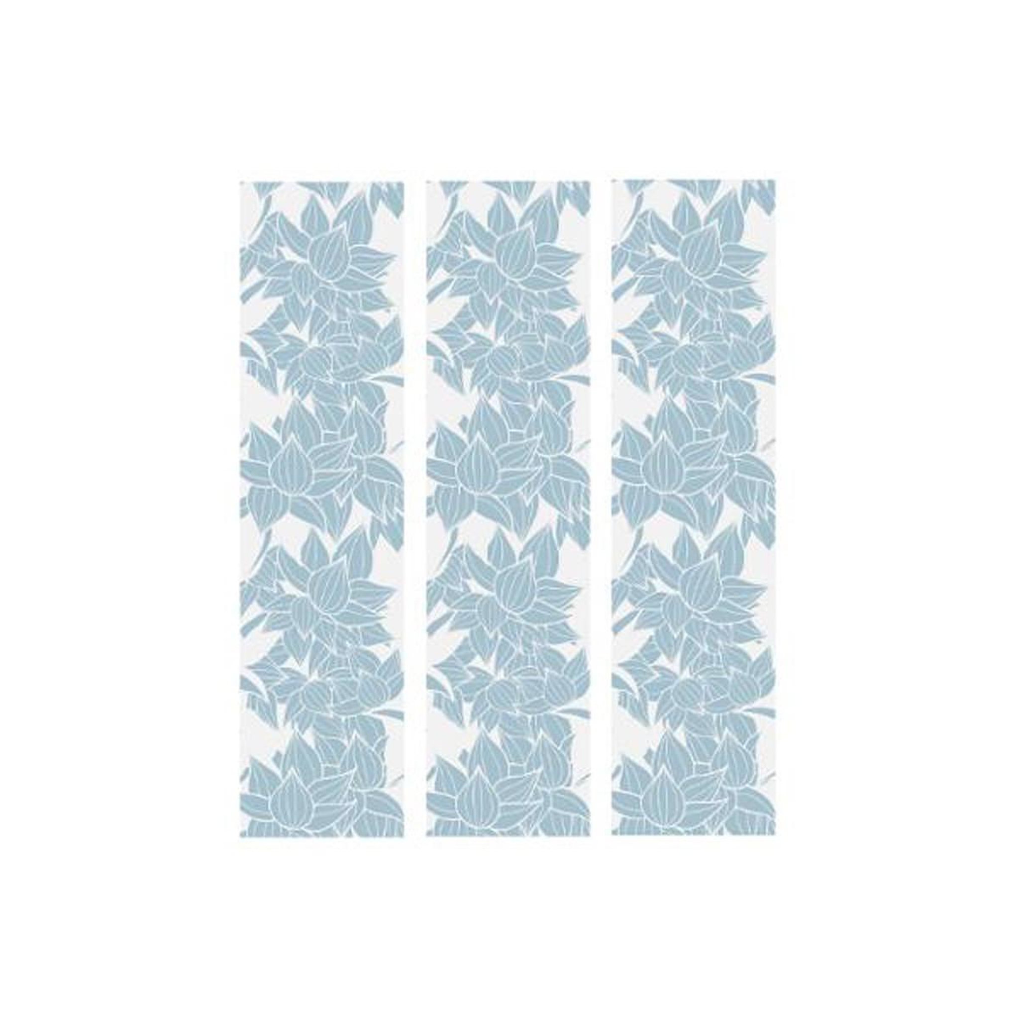 Stick'n Look Lot de 3 stickers de tiroirs  fleurs  22x80cm bleu