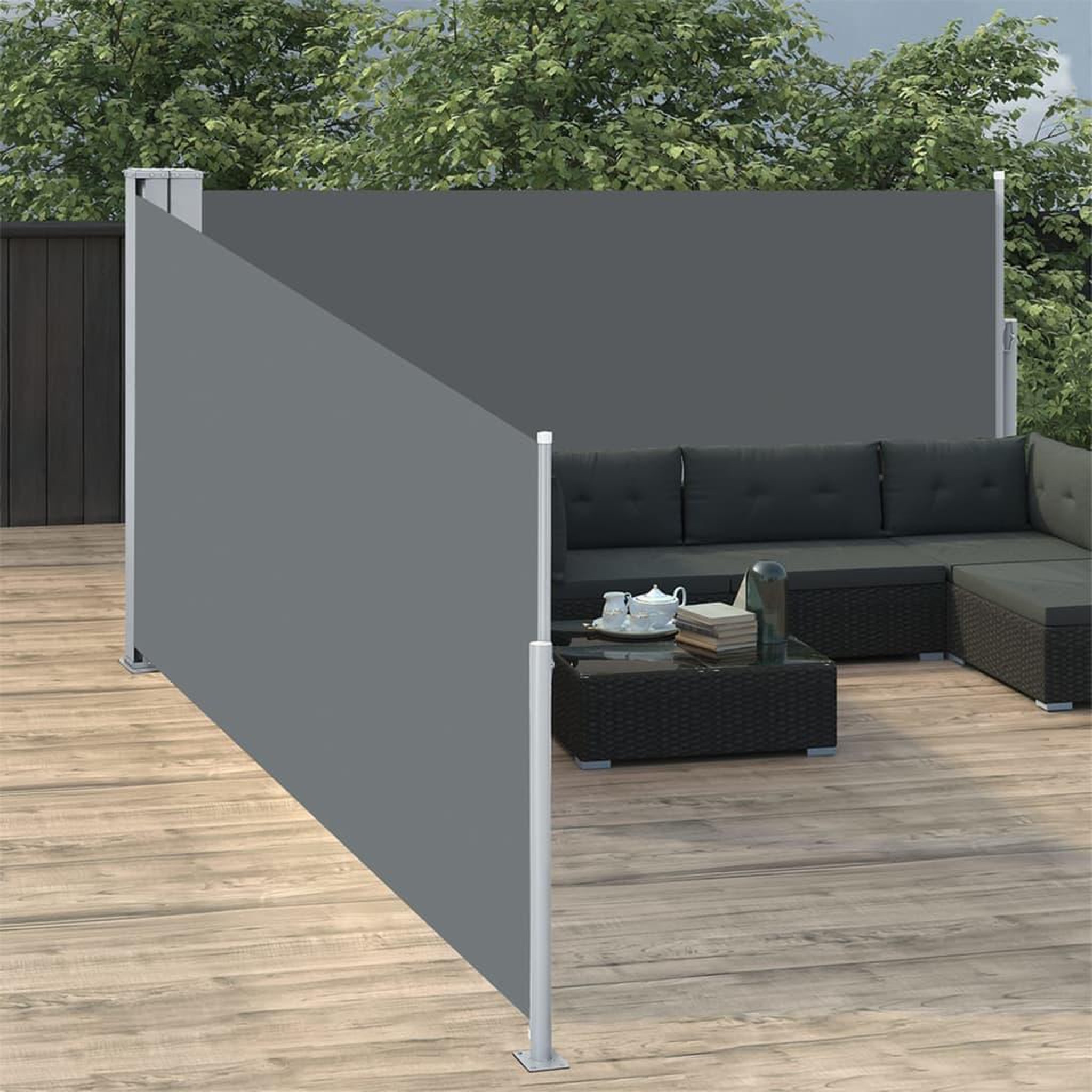 Voir la diapositive 3 : VIDAXL Auvent lateral retractable Anthracite 120 x 1000 cm